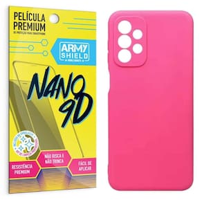 Capa Capinha Pink Samsung A13 4G + Película Nano Cerâmica 9D