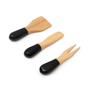 Conjunto 3 Utensílios de Bambu Oikos para Antepasto e Queijos Preto
