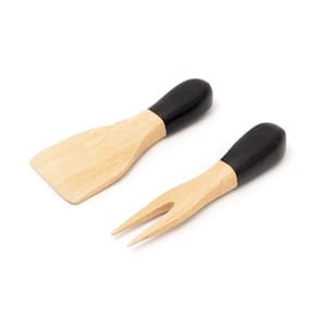 Conjunto 2 Utensílios de Bambu Oikos para Queijos Preto