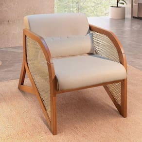 Poltrona Lateral em Tela Paris Boucle/Bege