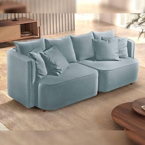 Sofá Liverpool Bipartido Mm Top 160Cm Boucle/Cinza