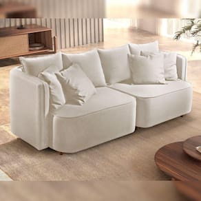 Sofá Liverpool Bipartido Mm Top 160Cm Boucle/Bege