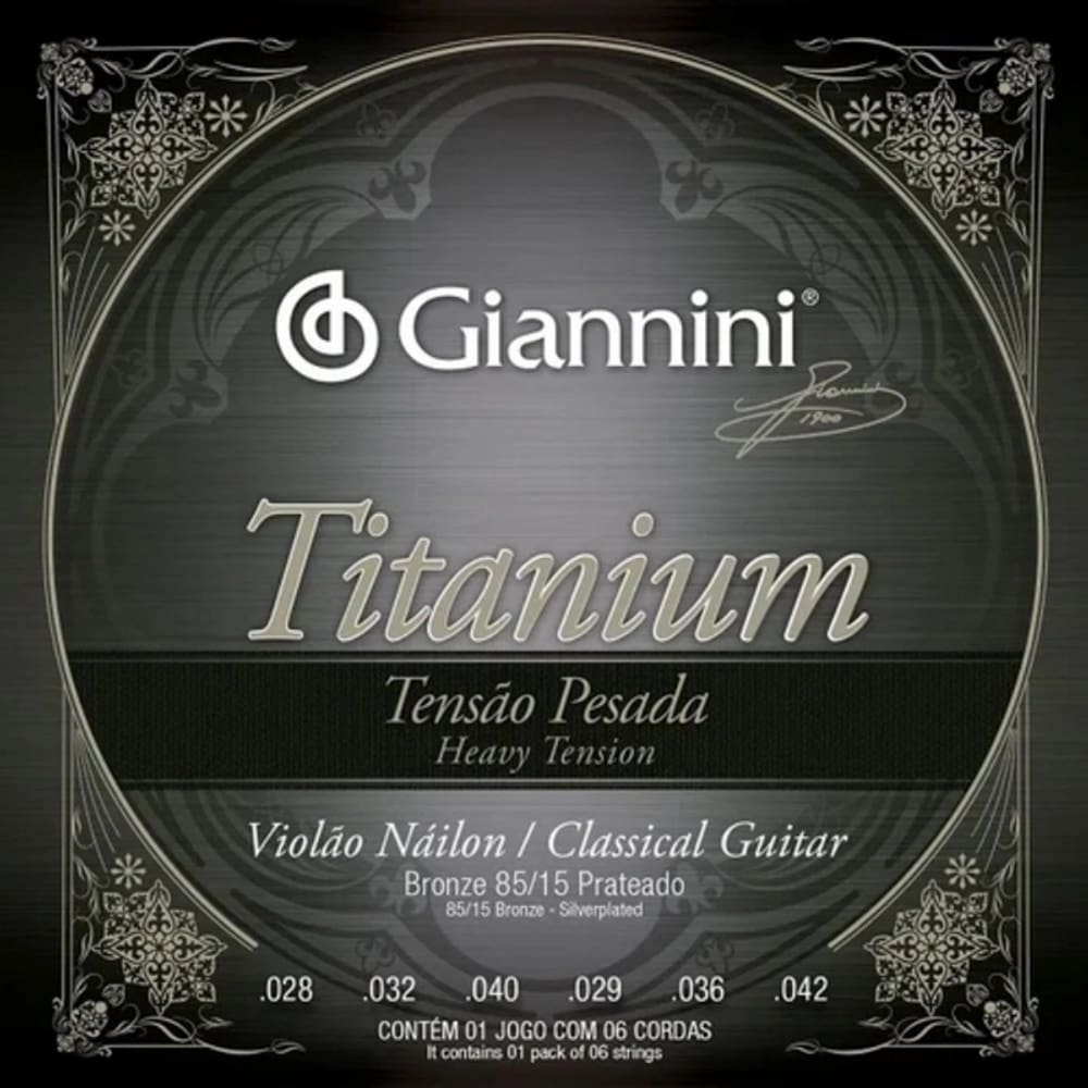 Encordoamento Giannini Violao Genwta 85/15 Prateada Titanium (I-6 / 8)