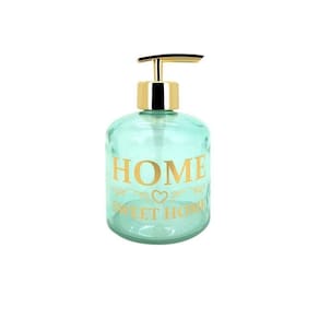 Porta Sabonete Líquido Verde E Dourado 350ml - Yazi