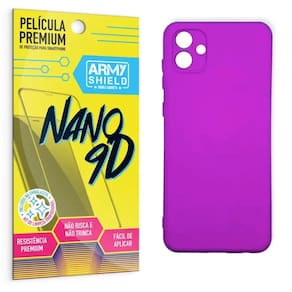 Capa Capinha Pink Samsung A04E + Película Nano Cerâmica 9D