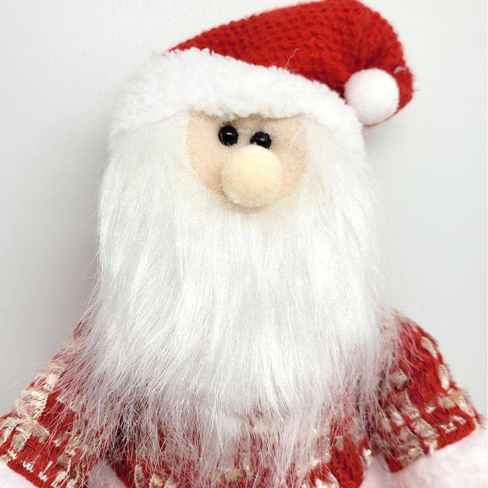 Boneco Papai Noel em Pé Vermelho e Marrom Segurando Lanterna e Coração 90cm  - Ref 73581001 D&A - CCS Decorações