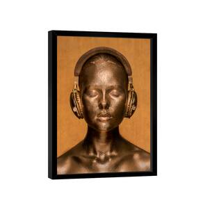 Quadro Mulher Dourada de Fone -- BR ARTES