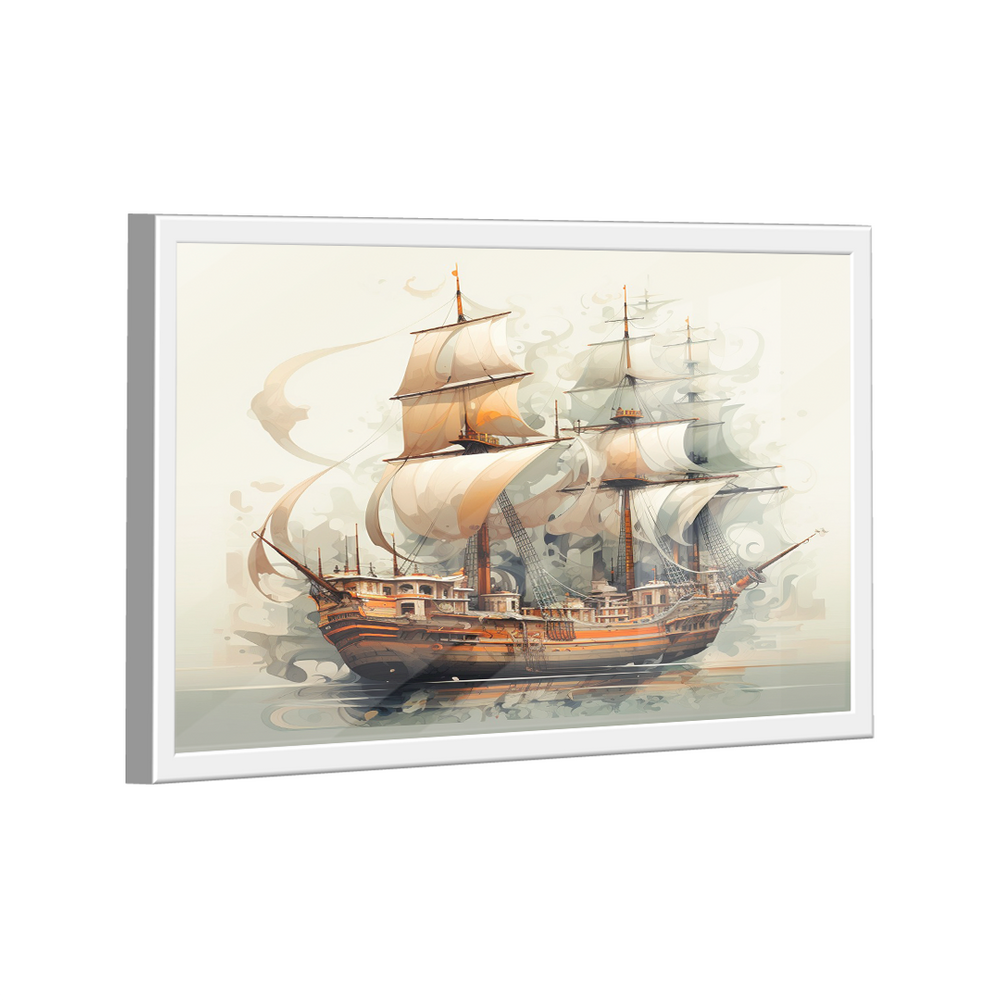 Quadro Caravela Aquarela -- BR ARTES