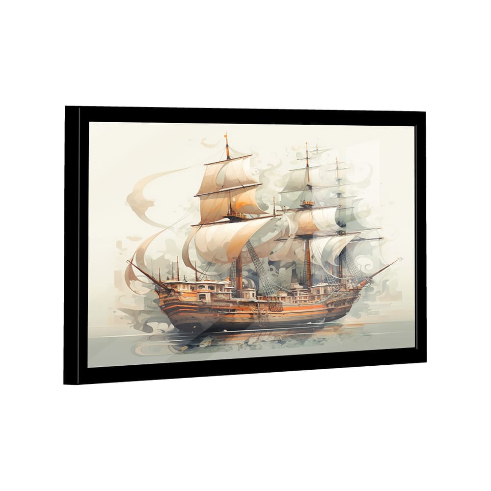 Quadro Caravela Aquarela -- BR ARTES