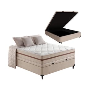 Cama Box Baú + Colchão De Casal Classic Molas 138X188x64cm