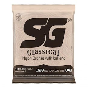 Encordoamento P-violão Nylon Bronze 65-35 Prata C-bolinha Tensão Média Sg 0.028