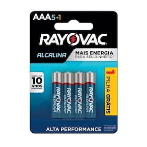 Pilha Alcalina Aaa6 Rayovac Cartela C-6 Unid. - Pç - 6