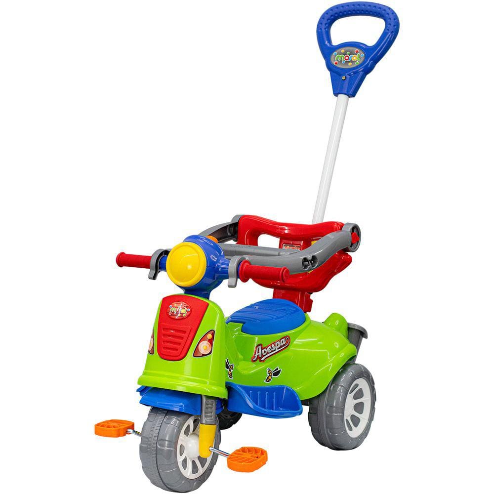 Motoca Infantil Triciclo Pedalar Menino Menina Cor Vermelho