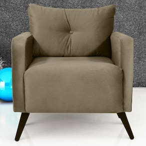 Poltrona Decorativa Veludo Bahamas Bege