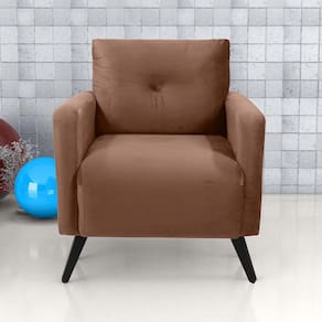 Poltrona Decorativa Veludo Bahamas Ferrugem