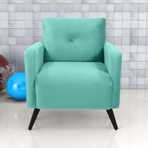 Poltrona Decorativa Veludo Bahamas Verde Menta