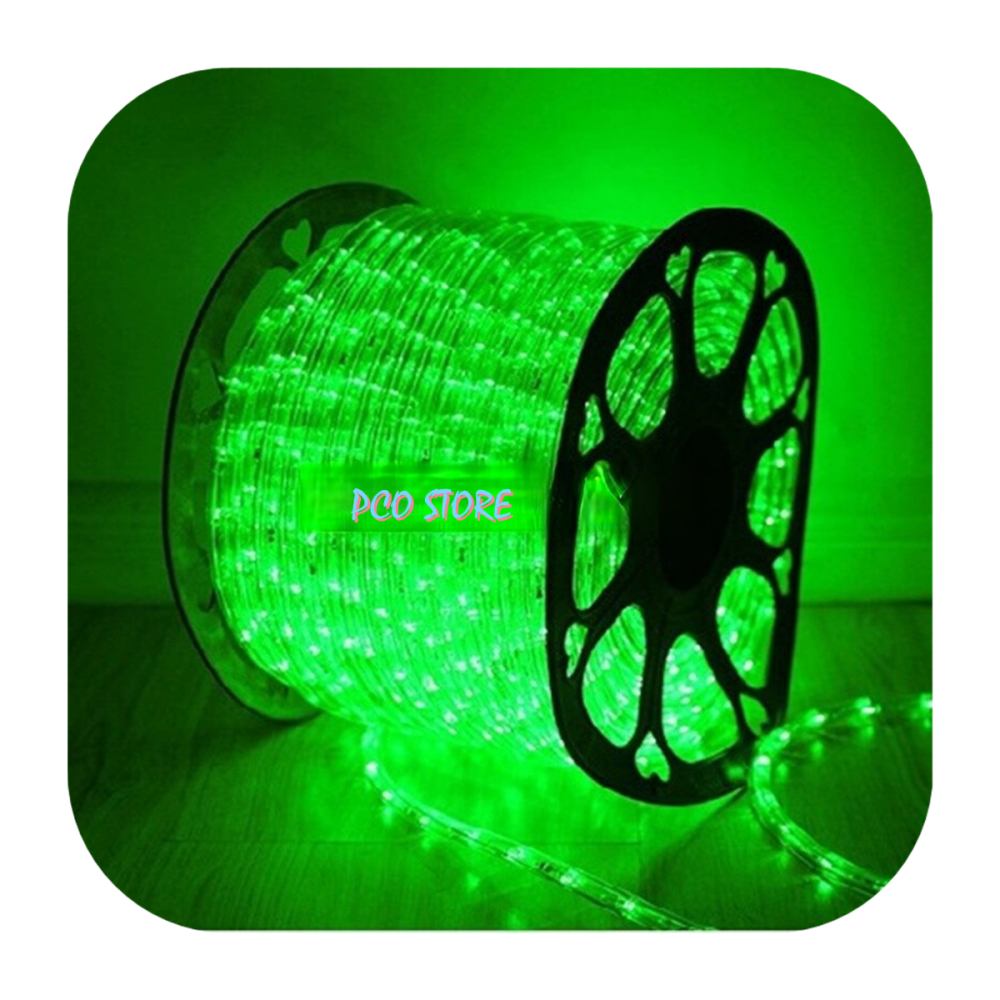 Mangueira Led Redonda 100m Decoração Natal Uso Externo Verde 220V