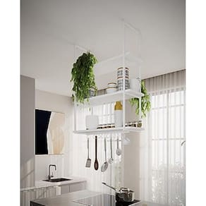 Nicho De Teto Para Cozinha 80Cm Branco Com Prateleira Branca