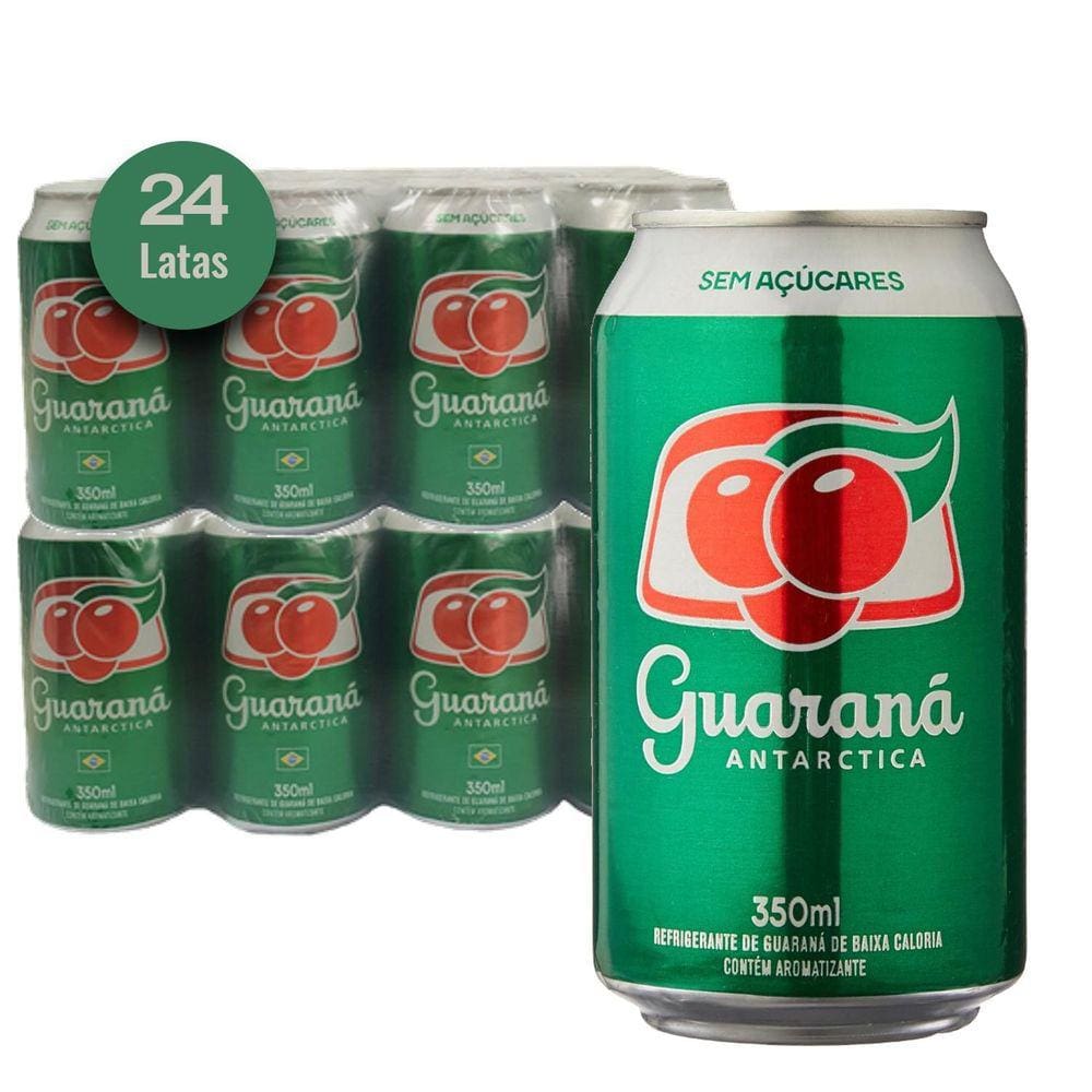 Refrigerante Guaraná Antarctica Zero Lata 350Ml  24 Latas