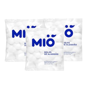 Kit 3 Algodão Mió Bola Hidrófilo 50g