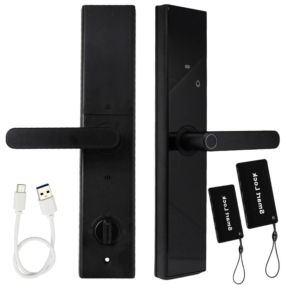 Fechadura De Porta Digital Eletrônica Smart Biometria Card Senha 36cm