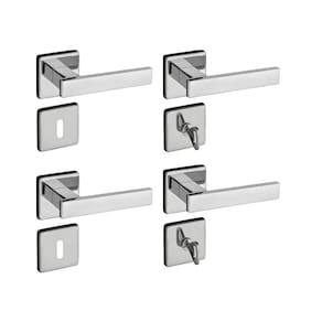 Kit 2 Fechaduras Interna e 2 WC Quad Concept Pado Cromado