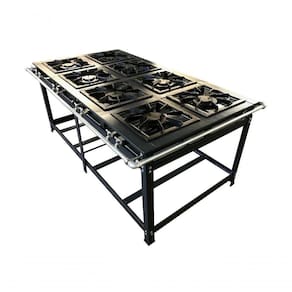 Fogao 8 Bocas Duplo Centro 40X40 Baixa Pressao Luxo Mr Fogoes 800203