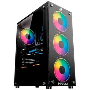 Gabinete Gamer Hayom Gb1749, Usb 3.0, Lateral Em Vidro Temperado, 4x Fans Rgb