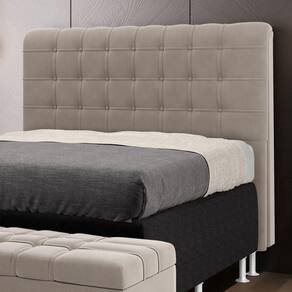 Cabeceira Estofada para Cama Box Dama 140 para Cama de Casal Sued Capuccino Aradecor