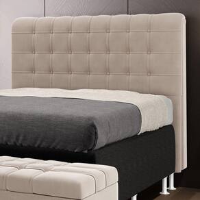 Cabeceira Estofada Dama 195 para Cama King Sued Bege Aradecor