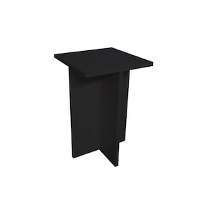 Banco Tampo Quadrado 55 cm Preto Em Mdf