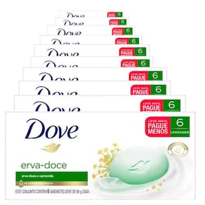 Kit Sabonete Em Barra Dove Erva-Doce E Camomila 90g 6 Sabonetes - Com 10 Unidades