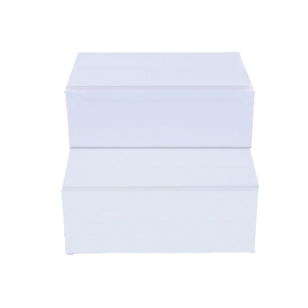 Escada Auxiliar 2 Degraus Branca Em Mdf