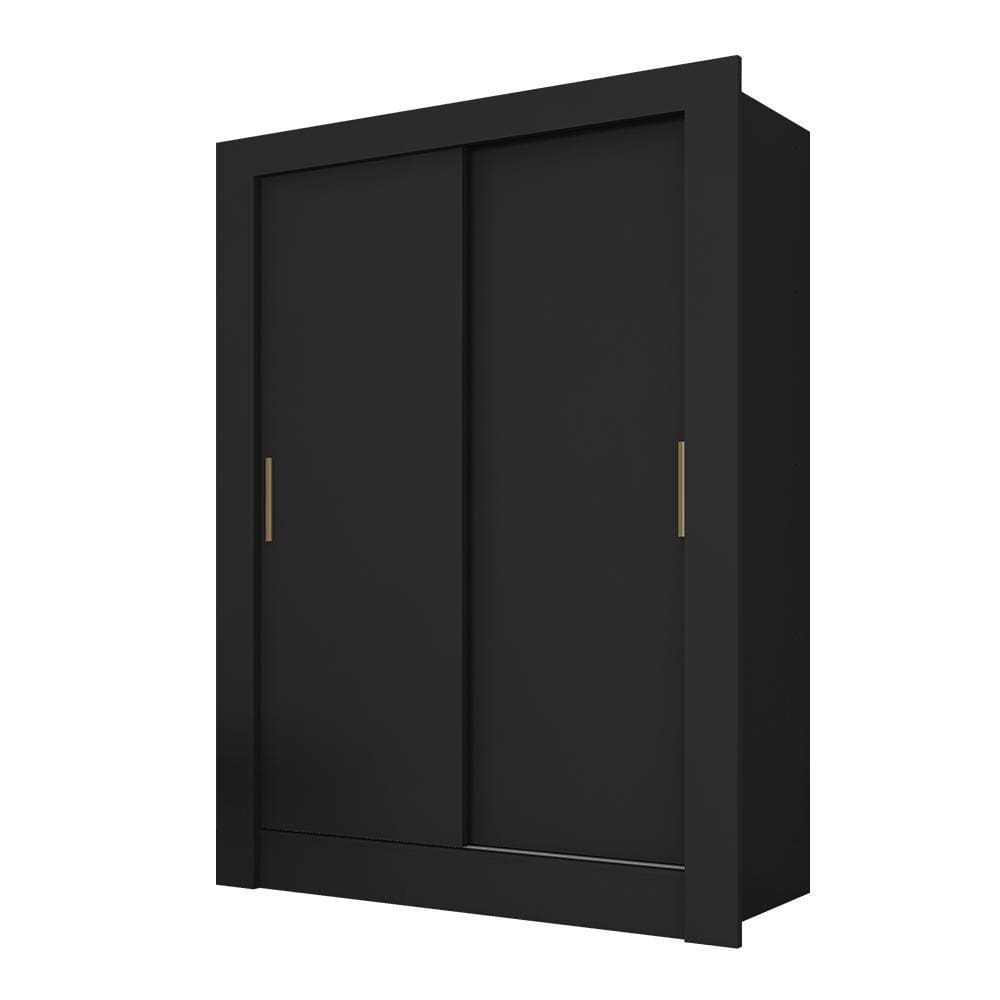 Guarda Roupa 2 Portas De Correr Betina Preto - Móveis Arapongas