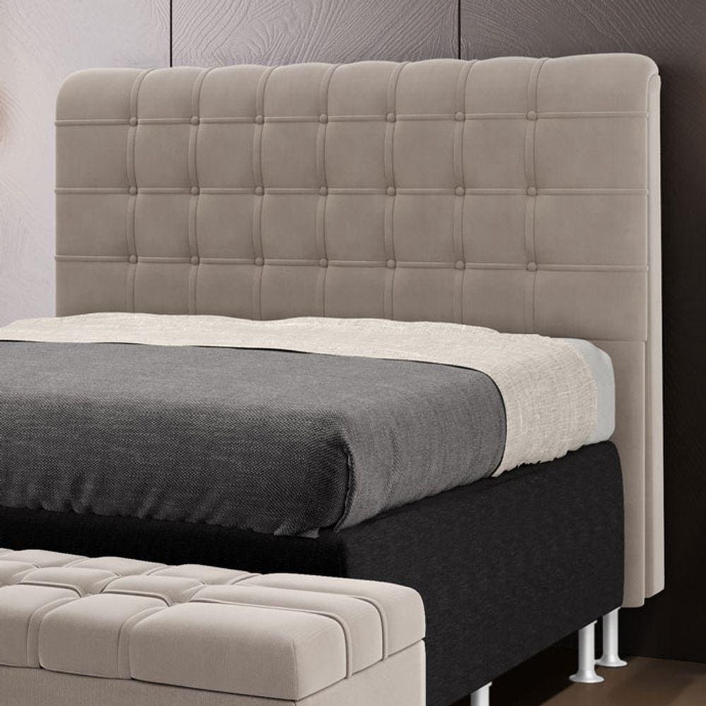 Cabeceira Dama 140 Casal Sued Capuccino Aradecor
