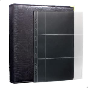 Álbum Fichário 10 Folhas Cédulas 3 Espaços Aba 32x24 Cobra Fosco GF