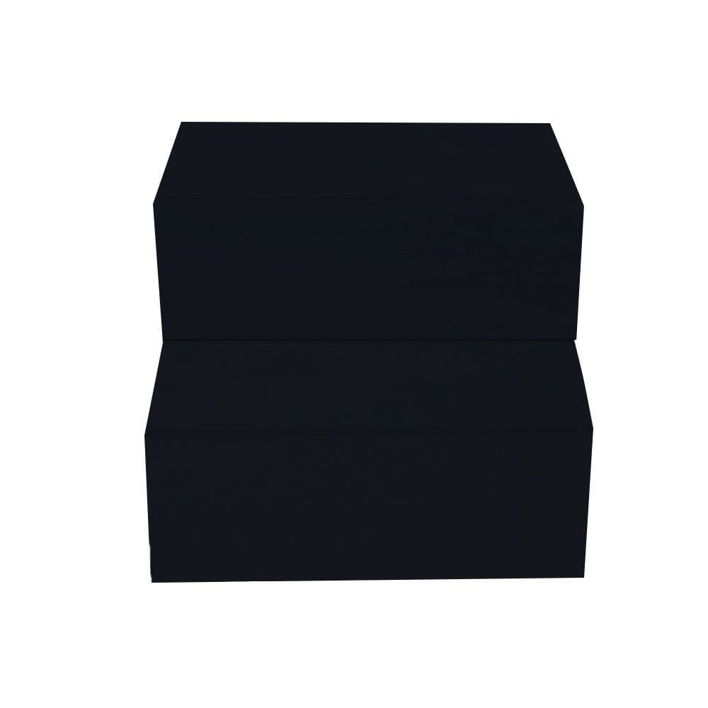 Escada Auxiliar 2 Degraus Preto Em Mdf