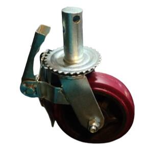 Roda 6`` Pu C/ Trava P/ Andaime Kit C/ 4 Unids.