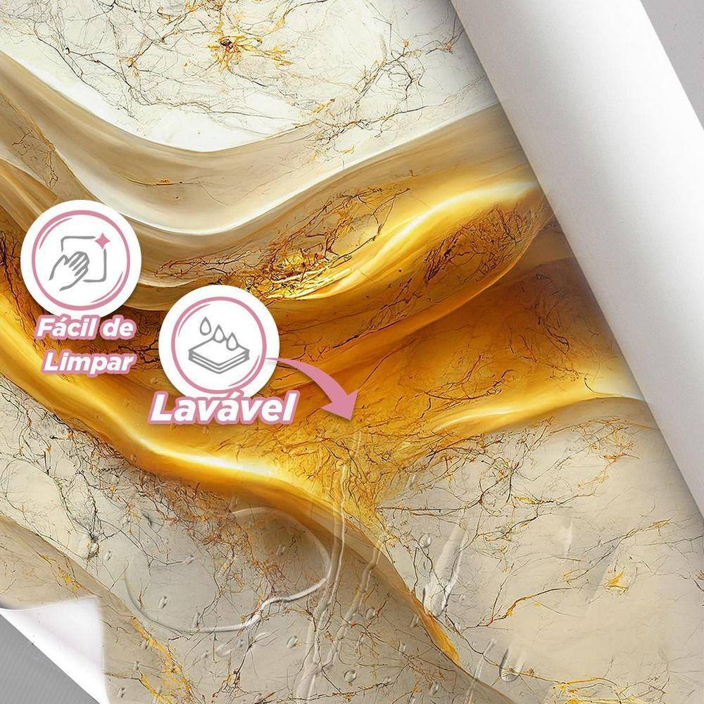 Papel De Parede Painel 3D Mármore White Ouro 1M