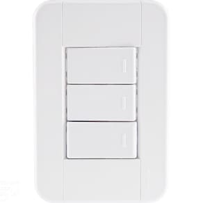 Conjunto 4x2 Com 3 Interruptores Simples 10 A 250 V Tramontina Tablet Branco Tramontina