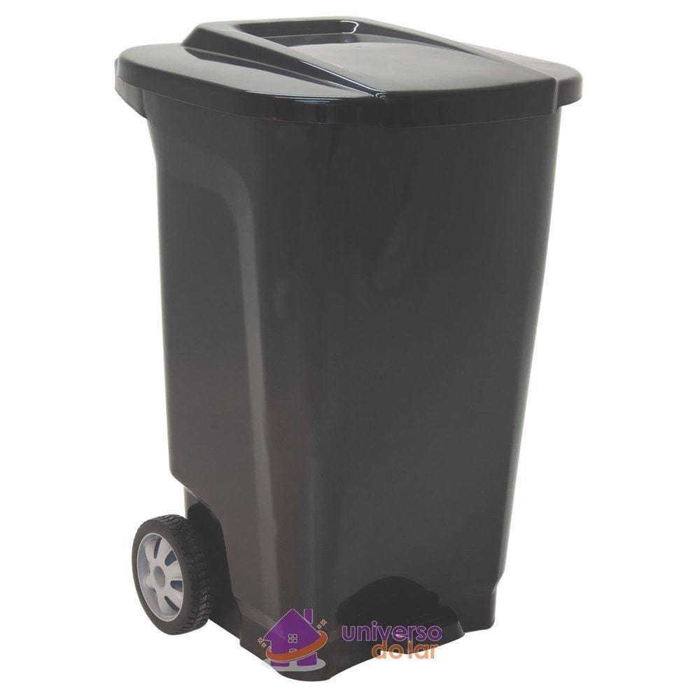 Lixeira Tramontina T-force 100 L Preta Com Rodas Tramontina