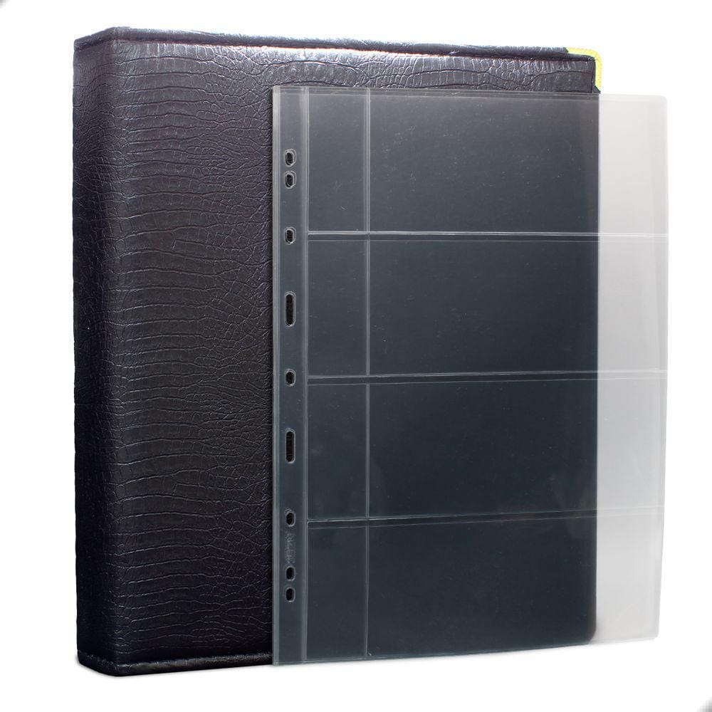 Álbum Fichário 10 Folhas Cédulas 4 Espaços Aba 32x24 Cobra Fosco GF