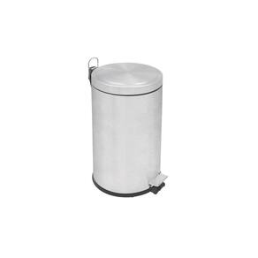 Lixeira Inox Pedal Brasil Plus Acabamento Scotch Brite E Balde Interno Removível 12l