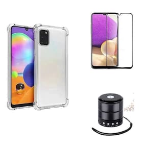Kit Mini Som Bluetooth Samsung A31 + Capa Anti Impacto + Película Vidro 3D