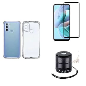 Kit Mini Som Bluetooth Moto G52 + Capa Anti Impacto + Película Vidro 3D