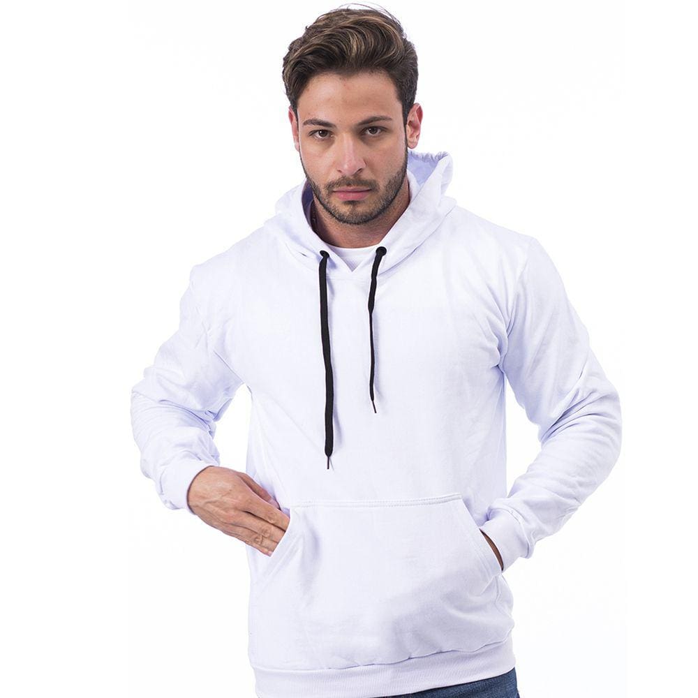 Moletom Canguru Masculino Algodao Com Capuz Ajustavel e Bolso Liso Blusa de Frio Otima Qualidade