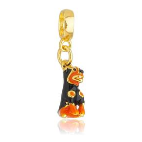 Pingente Berloque Cachorro Rottweiler Para Pandora Banhado a Ouro 18k
