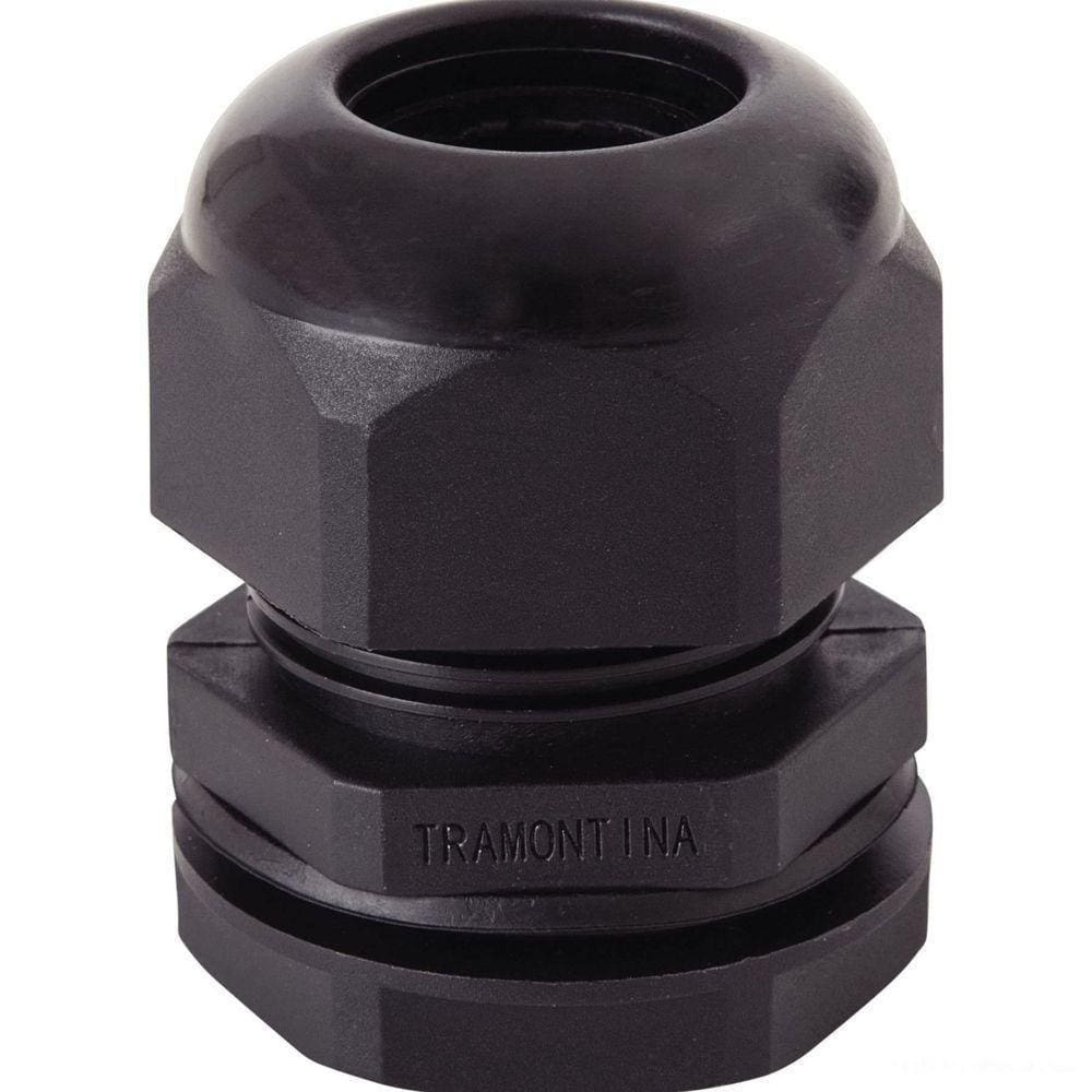 Conector Prensa-cabo 3/8 Polegada Tramontina Em Termoplástico Preto Com Bucha Tramontina