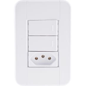Conjunto 4x2 Com 2 Interruptores Simples 10 A 250 V E 1 Tomada 2p+t 10 A 250 V Tablet Bra
