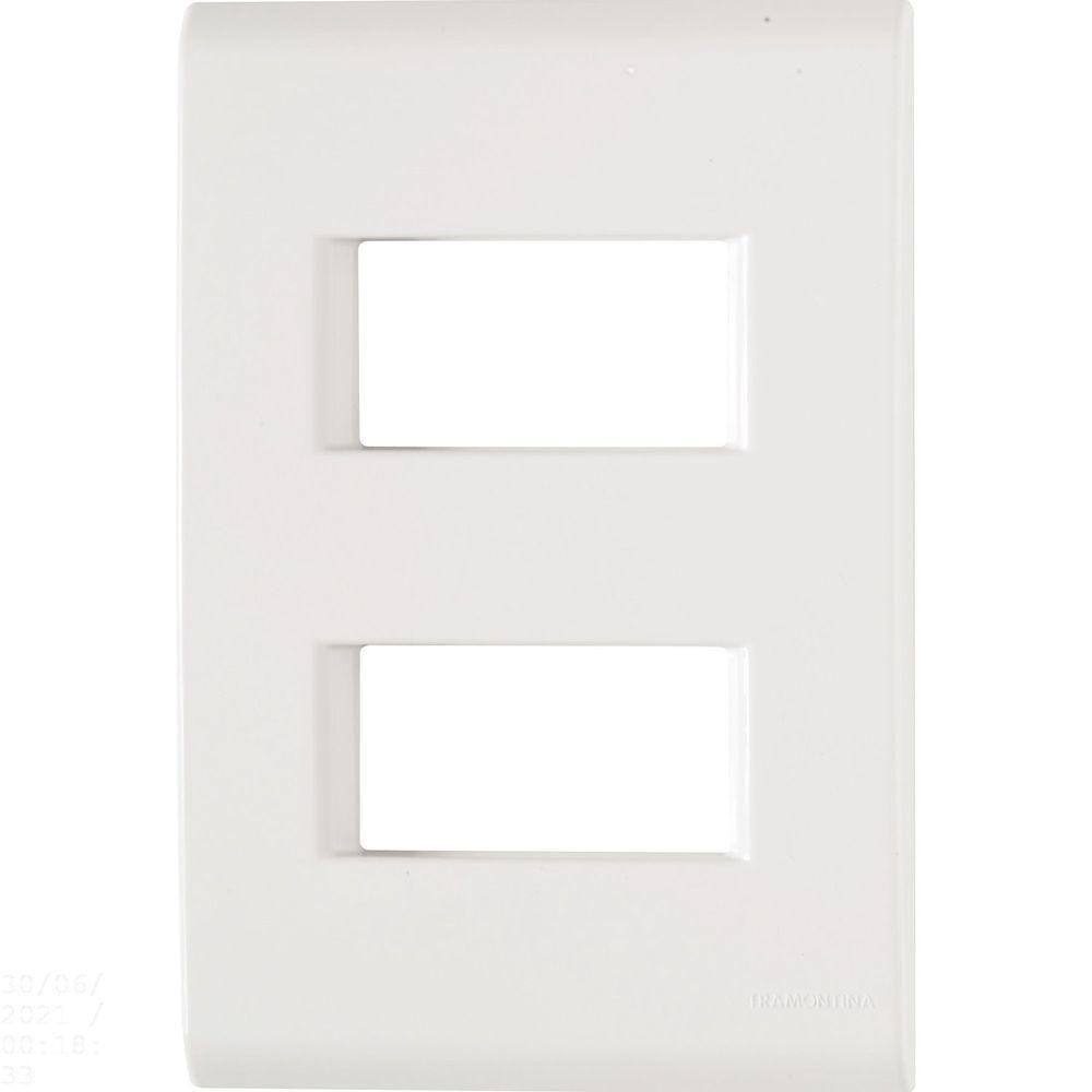 Placa 2 Postos Afastados 4x2 Tramontina Liz Branca Tramontina